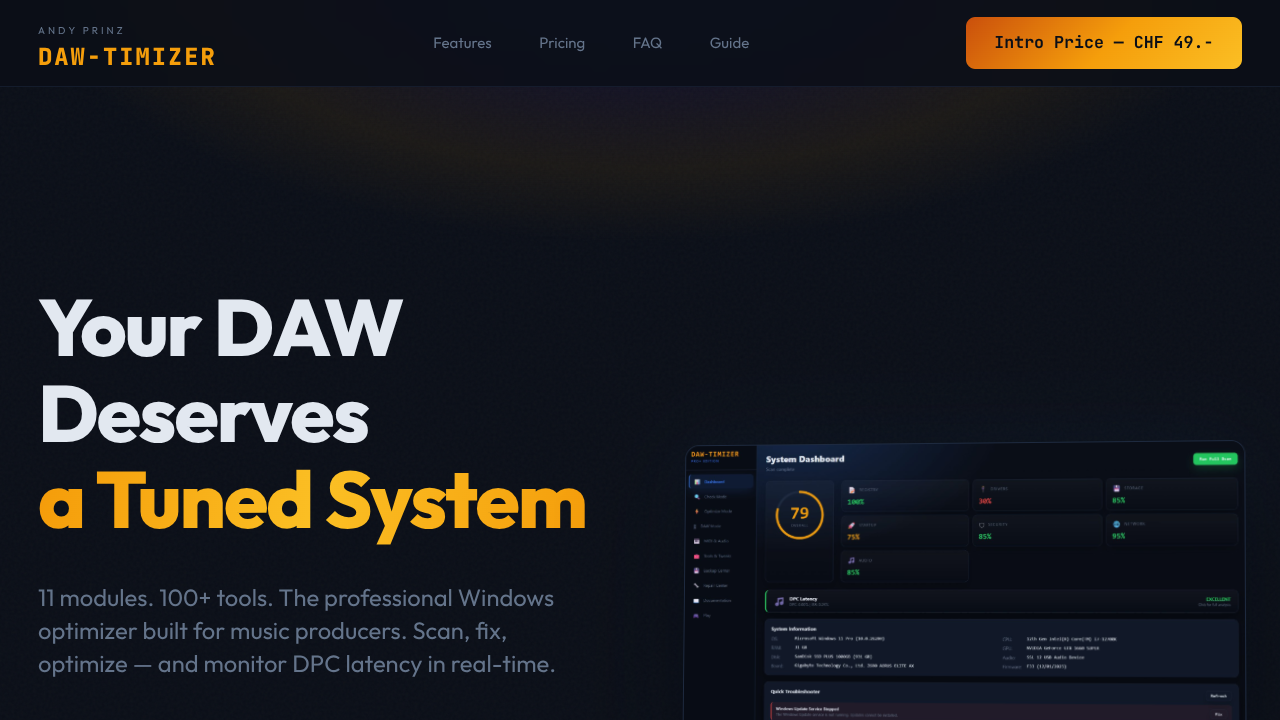 DAW-TIMIZER PRO+ 5.2 Win/Arm64 screenshot 1