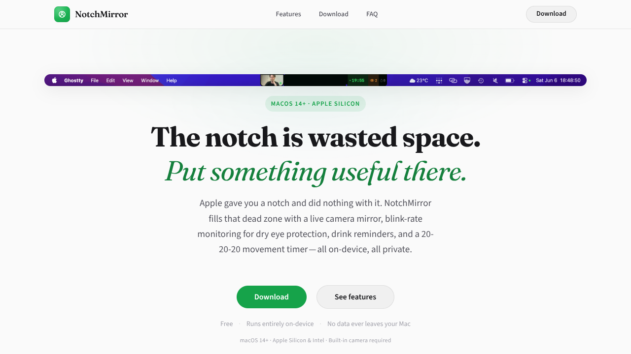 NotchMirror screenshot 1