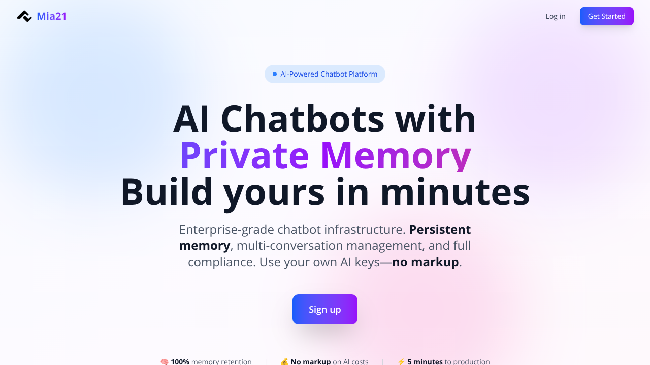 Mia21 - Professional Chat Bots in Minutes screenshot 1